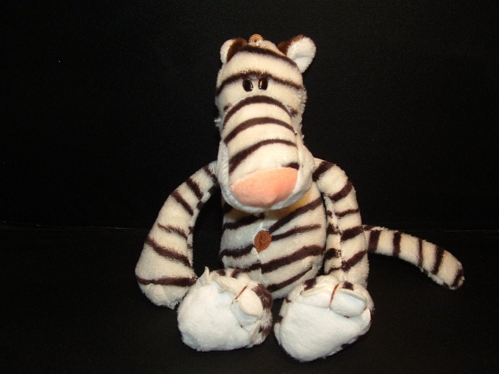 NICI WITTE TIJGER PLUCHE WOLLIG ROOMWIT MET ZWARTE, Verzenden, Nieuw, Overige typen