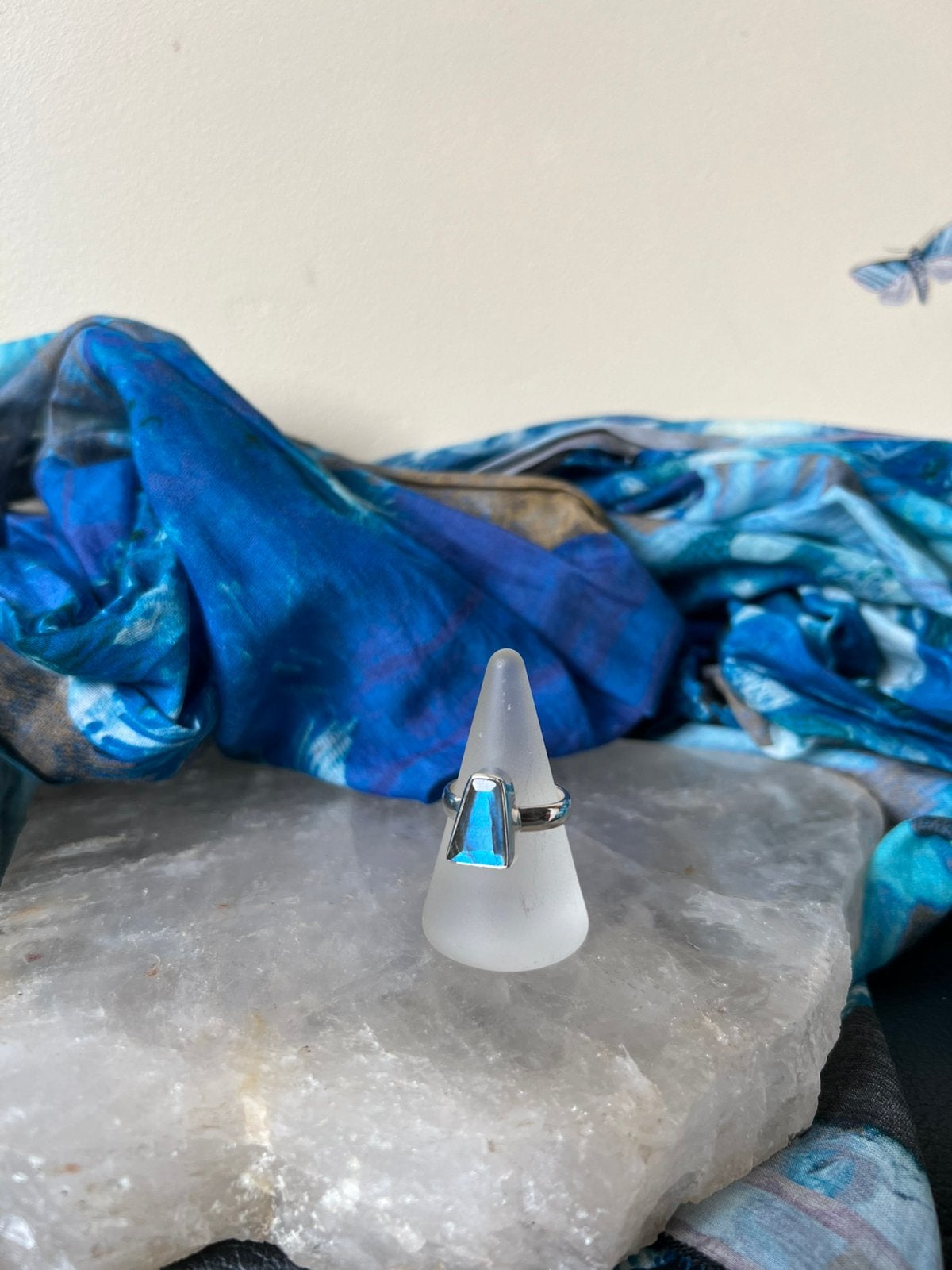 Labradoriet beschermt intuïtie aura straling magie uniek, Sieraden, Tassen en Uiterlijk, Ringen, Blauw, Nieuw, Ophalen of Verzenden