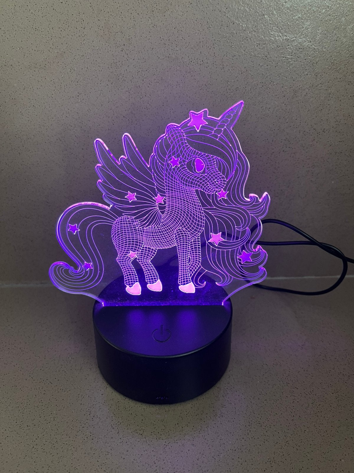 3D paarden/unicorn lamp in 7 verschillende kleuren, Ophalen of Verzenden, Zo goed als nieuw