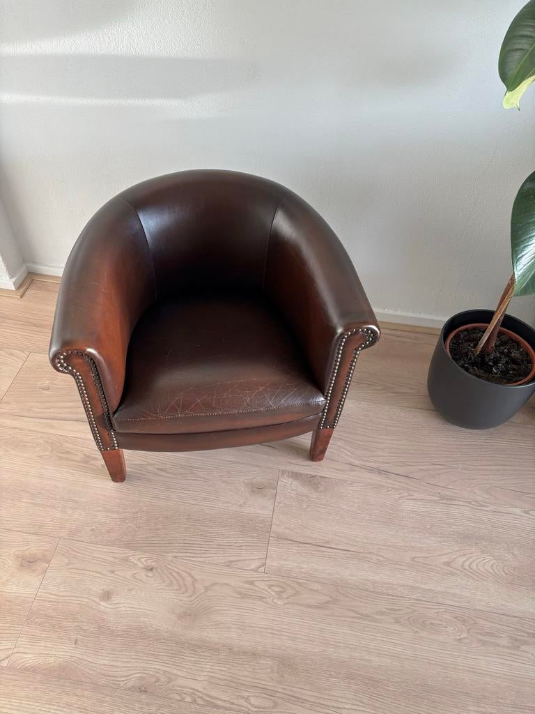 Mooie bruine kinderfauteuil, Ophalen, Overige materialen, Minder dan 50 cm, Gebruikt