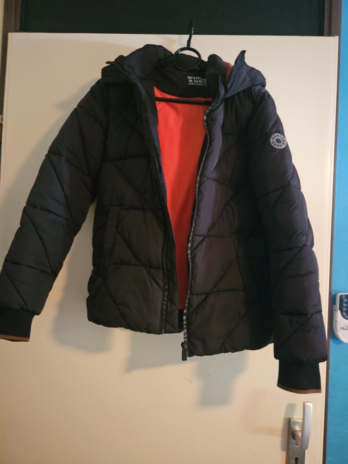 Scotch & Soda winterjas met oranje voering, Kinderen en Baby's, Ophalen of Verzenden, Zo goed als nieuw, Scotch & Soda, Jongen