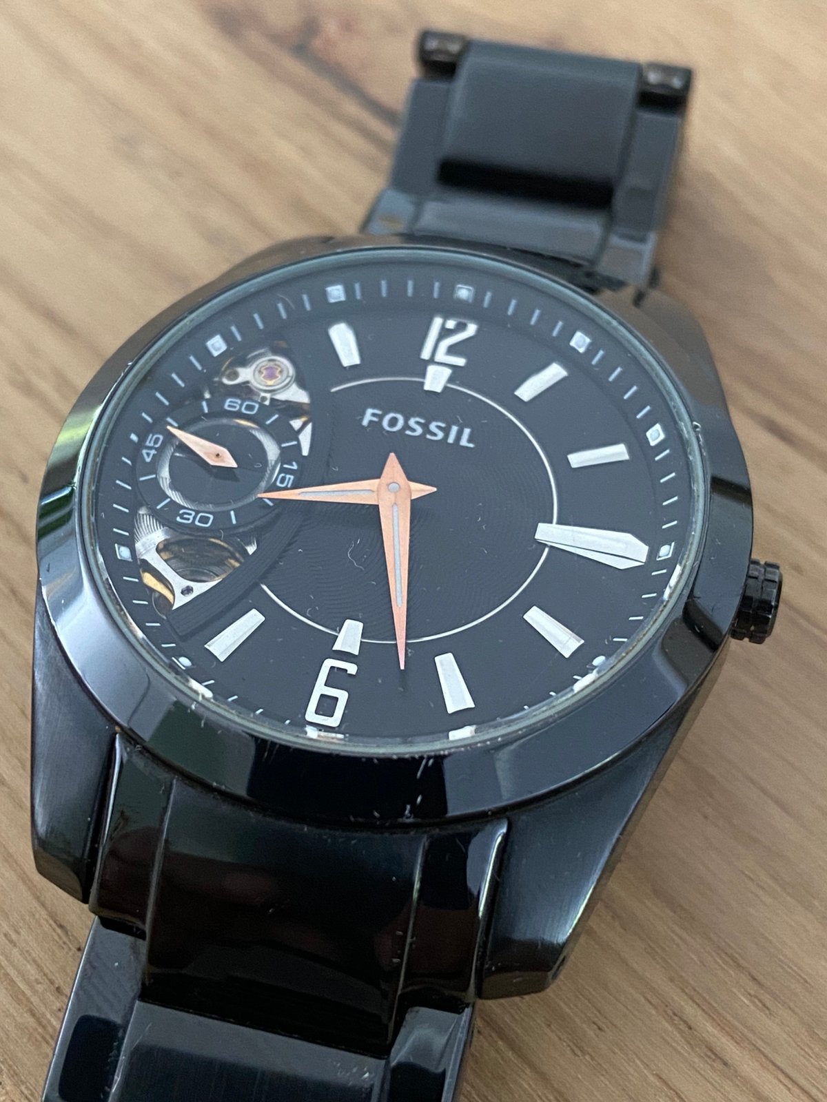 Fossil Twist Semi Automatisch ME-1001 Black Edition, Ophalen of Verzenden, Zo goed als nieuw, Zwart, IOS