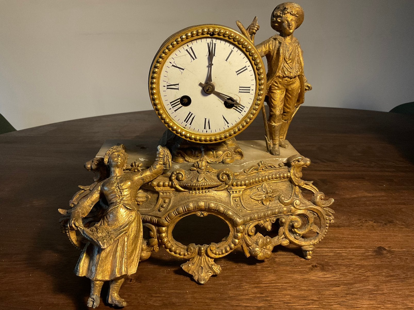 Franse Pendule met wit wijzerplaat, Ophalen of Verzenden