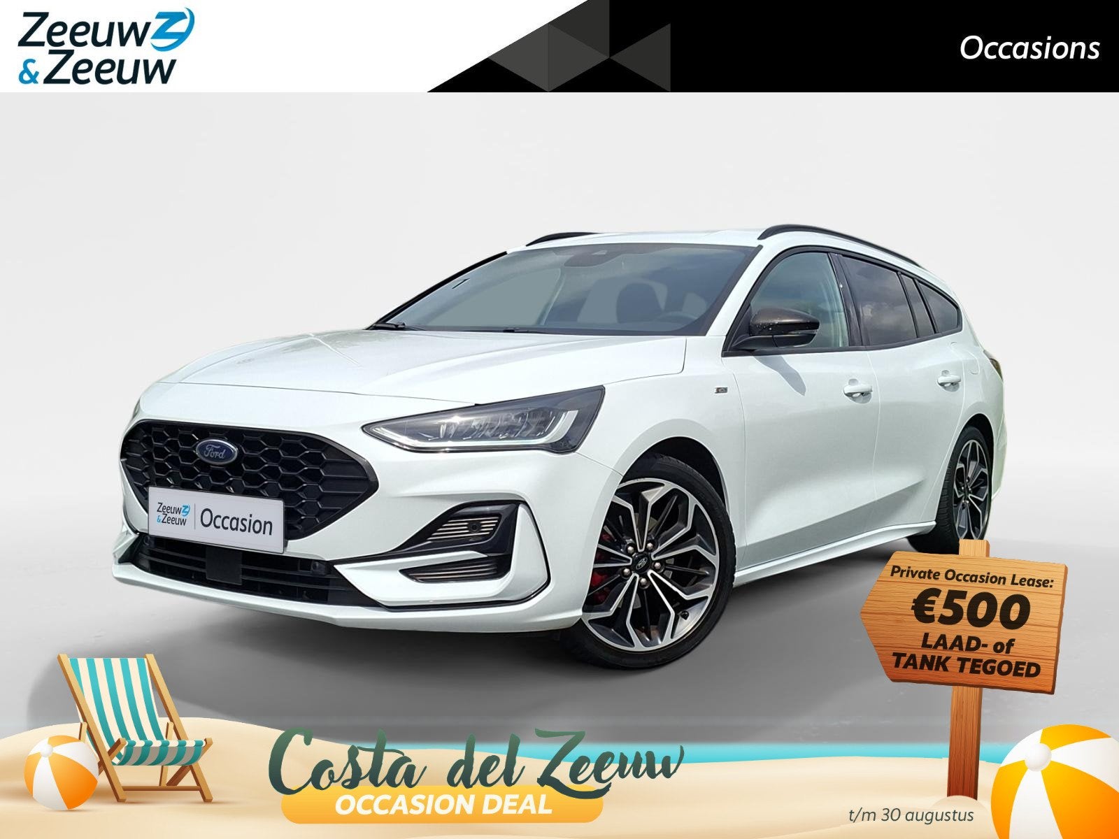 Ford Focus Wagon 1.0 EcoBoost Hybrid ST Line X 155Pk | NL-Au, Gebruikt, Wit, Origineel Nederlands, 19 km/l