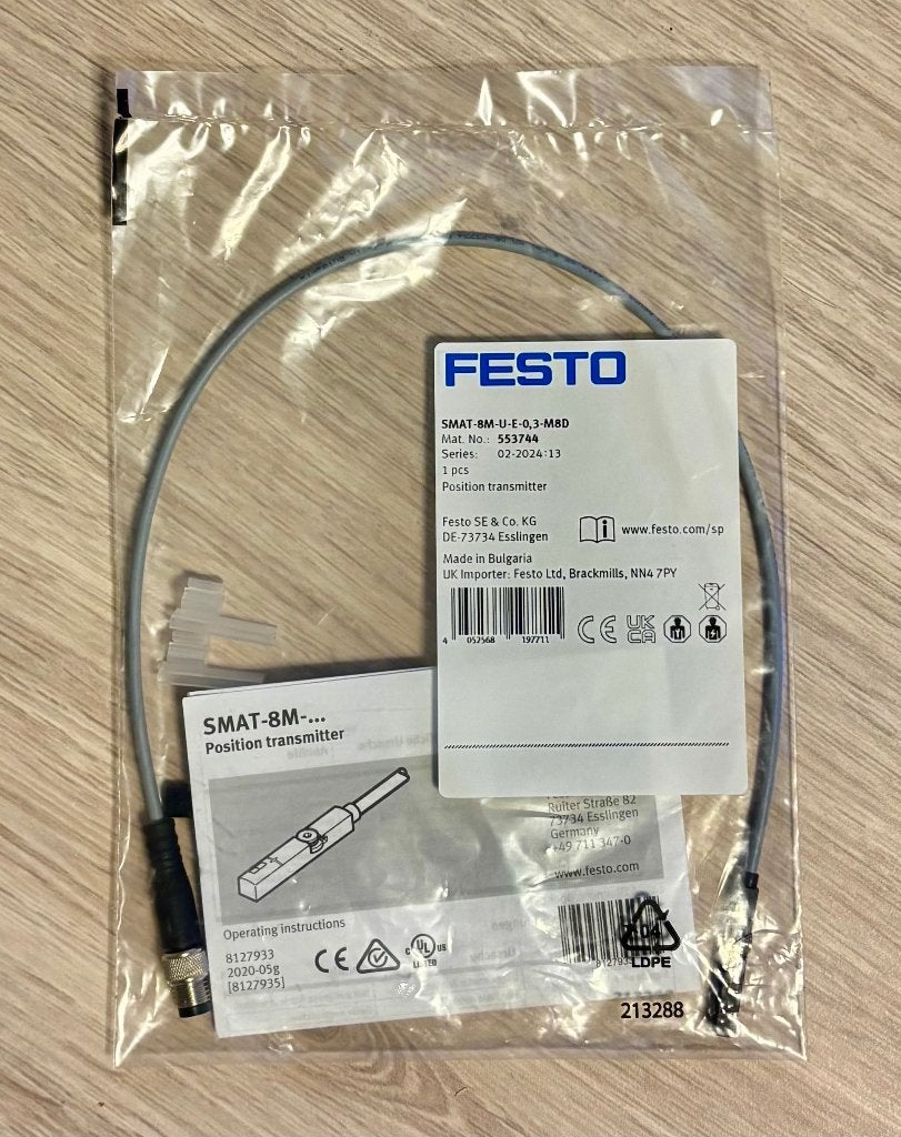 FESTO - Positietransmitter - SMAT-8M-U-E-0,3-M8D - 553744, Ophalen of Verzenden, Nieuw