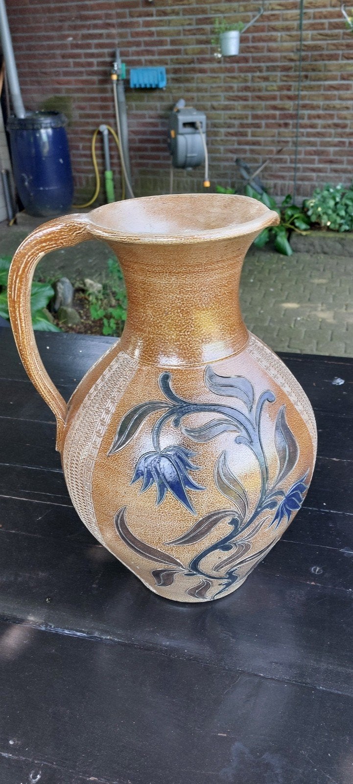 Antieke vaas hoog 42 cm handwerk, Antiek en Kunst, Ophalen of Verzenden
