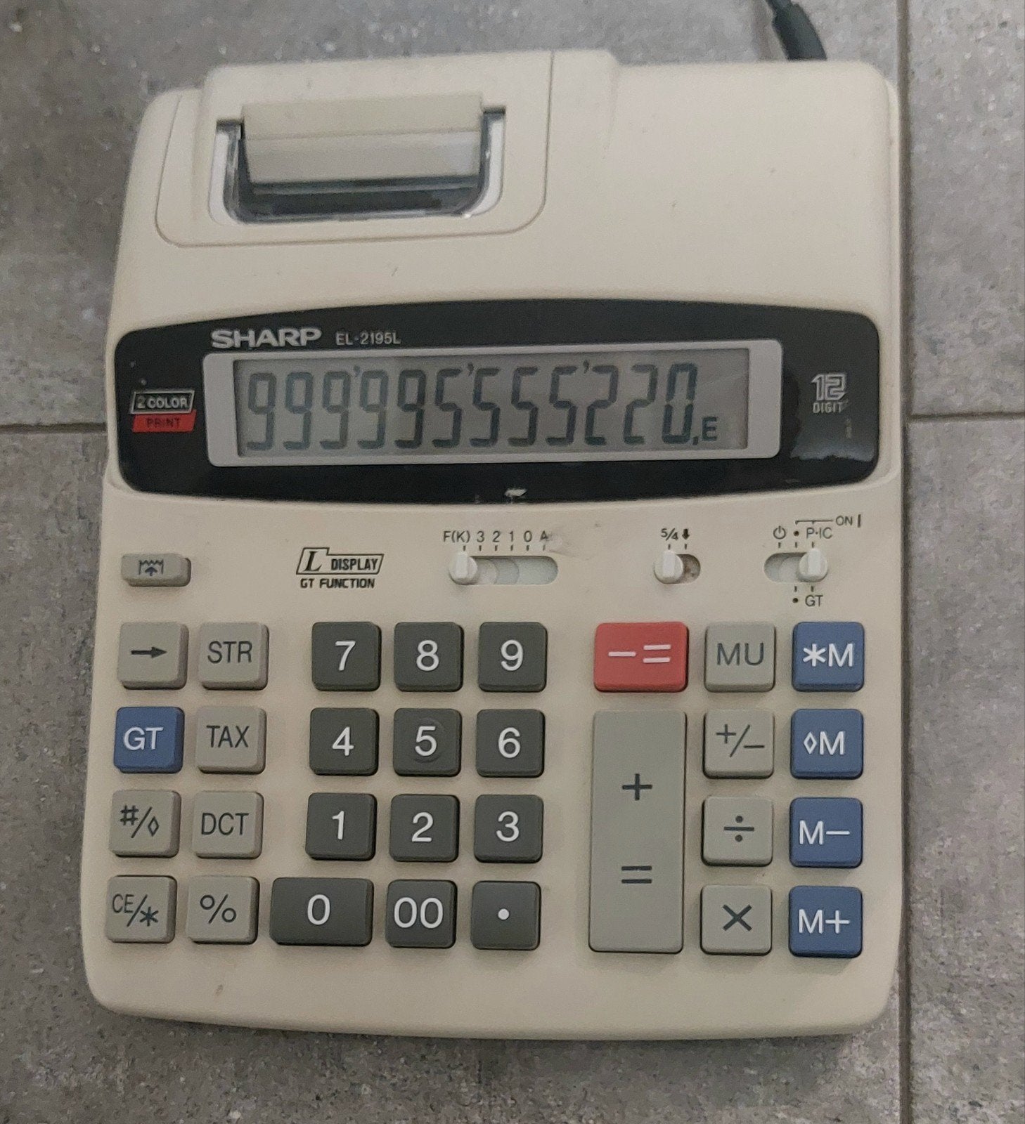 SHARP EL-2195L Bureaurekenmachine / print / displayfunctie-, Ophalen of Verzenden, Zo goed als nieuw
