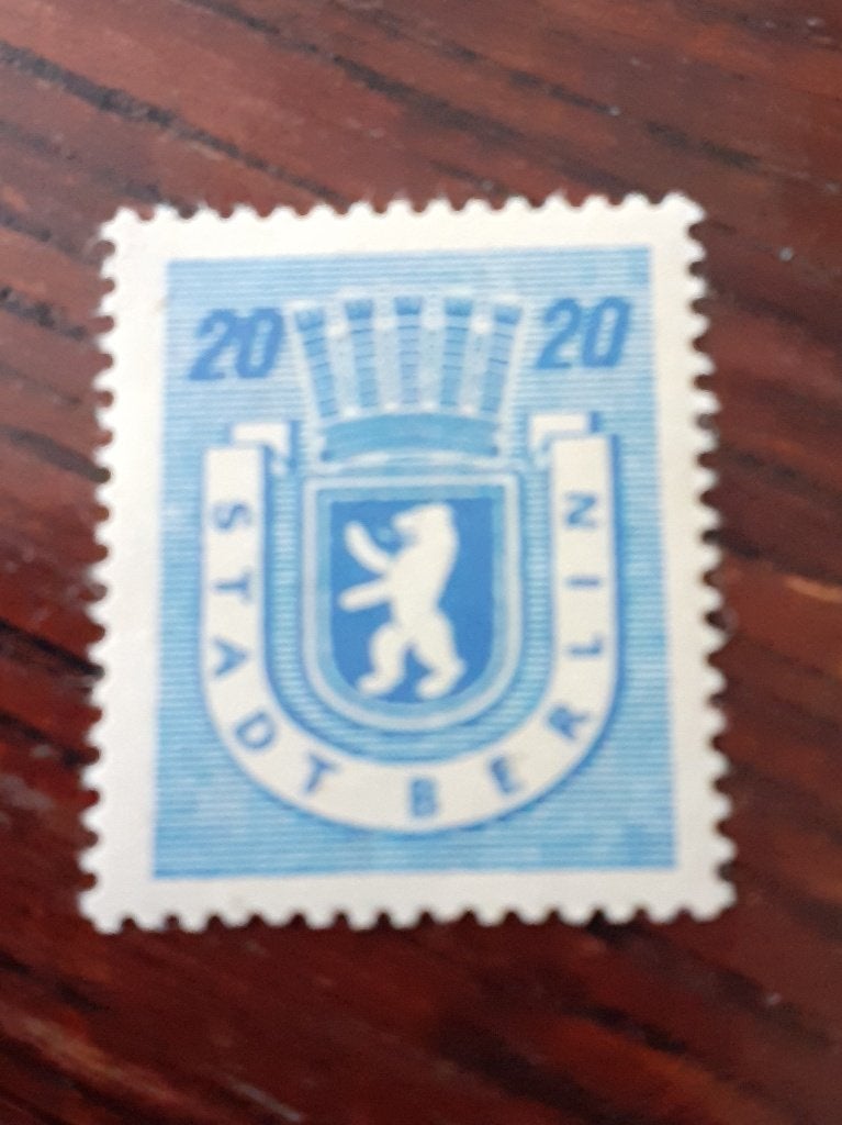 Berlijn en Brandenburg, mi 6A, pf, donkerblauw, € 0,10, Ophalen of Verzenden, Overige periodes, Postfris