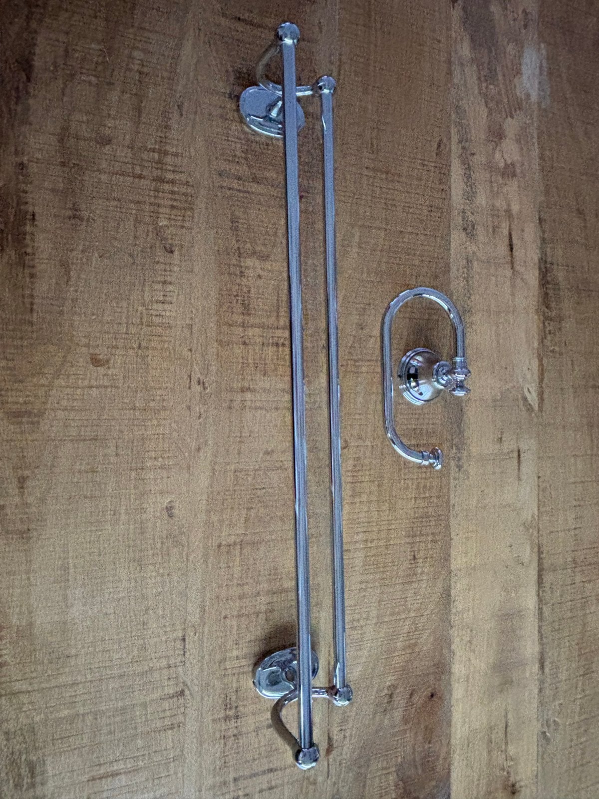 Handdoekrek en toiletrolhouder chroom (set)