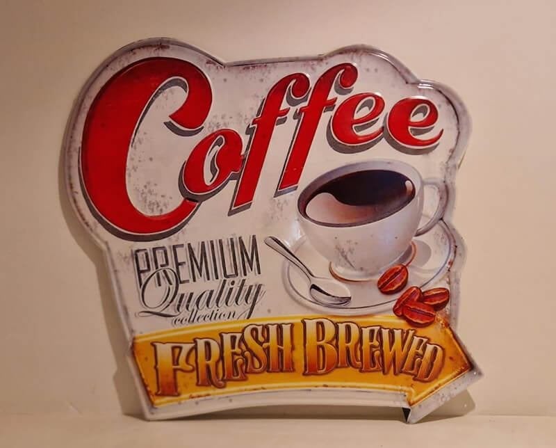 Wandbord, coffee, koffie, premium quality, metaal, Ophalen of Verzenden, Nieuw, Metaal, Decoratieobject