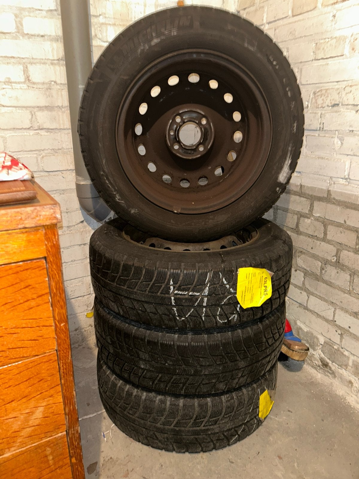 Michelin Alpin A3 winterbanden op velg 175/65R14, Ophalen, 14 inch, Gebruikt, 175 mm