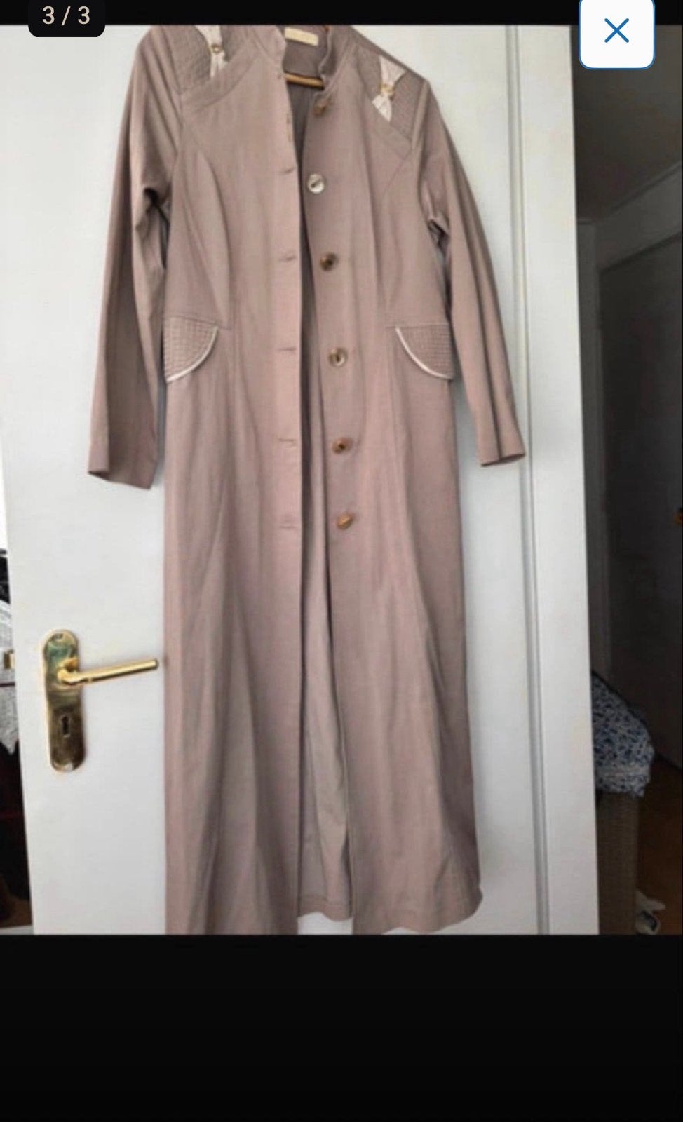 Lange jas/trenchcoat in maat M, Ophalen of Verzenden, Zo goed als nieuw, Maat 42/44 (L), Overige kleuren