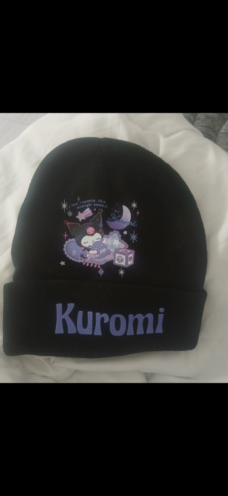 Nieuwe Kuromi Muts - Zwart met Paarse Opdruk, Kleding | Dames, Kuromi, Nieuw, Muts, Ophalen