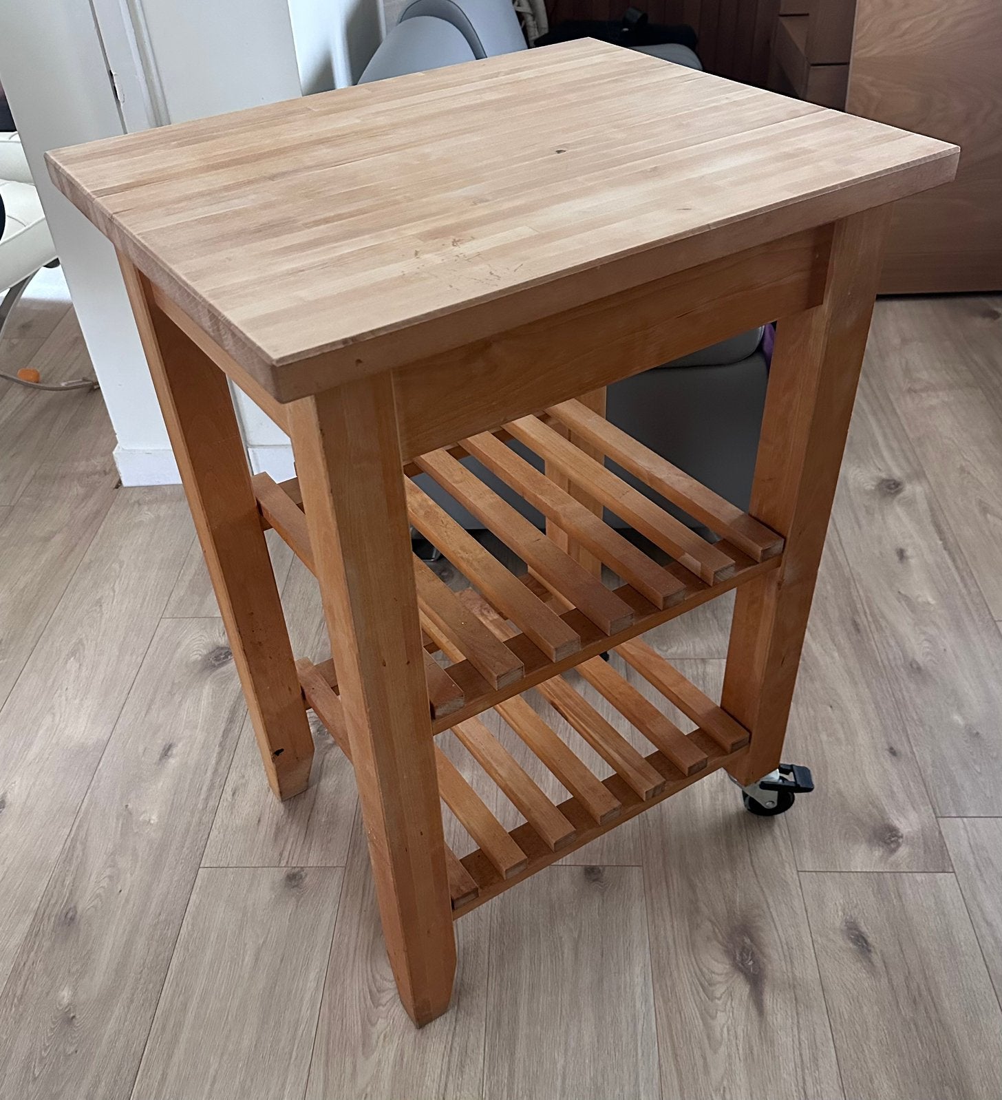Keuken trolley bijzettafel houten, Ophalen of Verzenden, Gebruikt