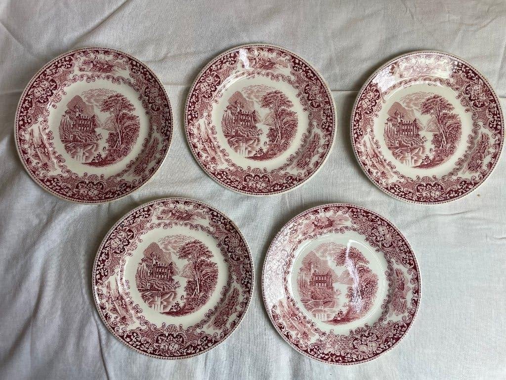 5 Old England boterhamborden., Ophalen of Verzenden