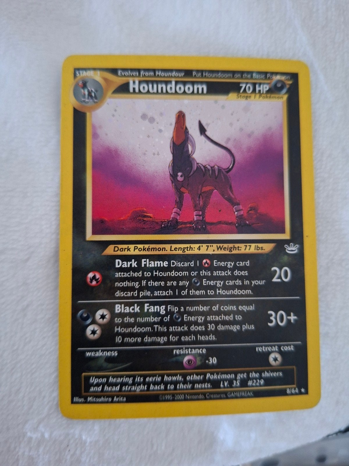 Houndoom pokemon kaart., Ophalen