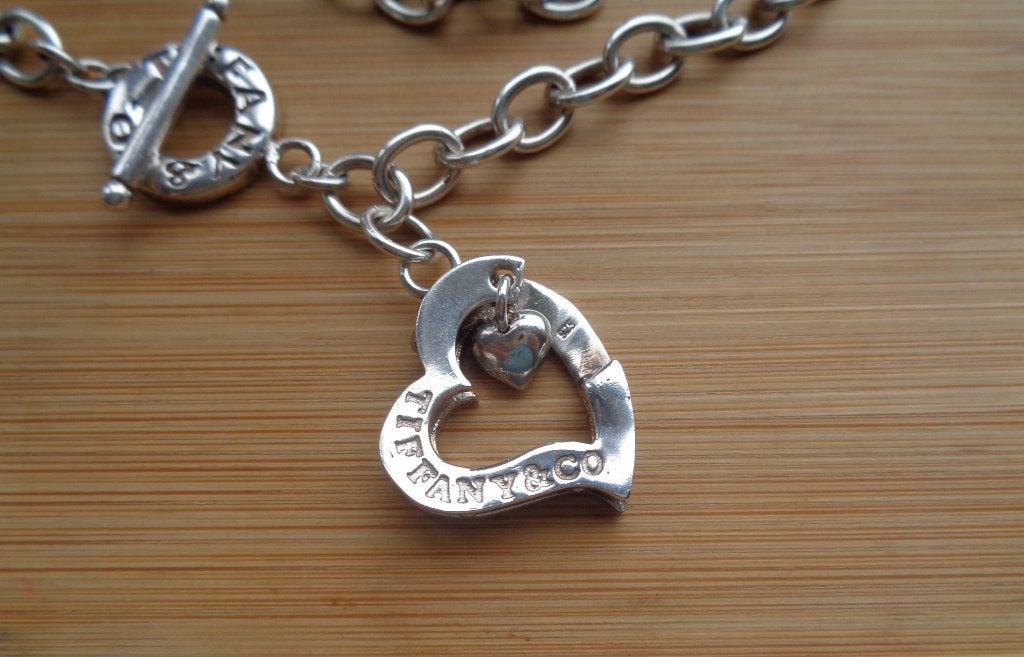 zilveren ketting met groot hart hanger [311], Verzenden, Zo goed als nieuw, Zilver, Overige materialen