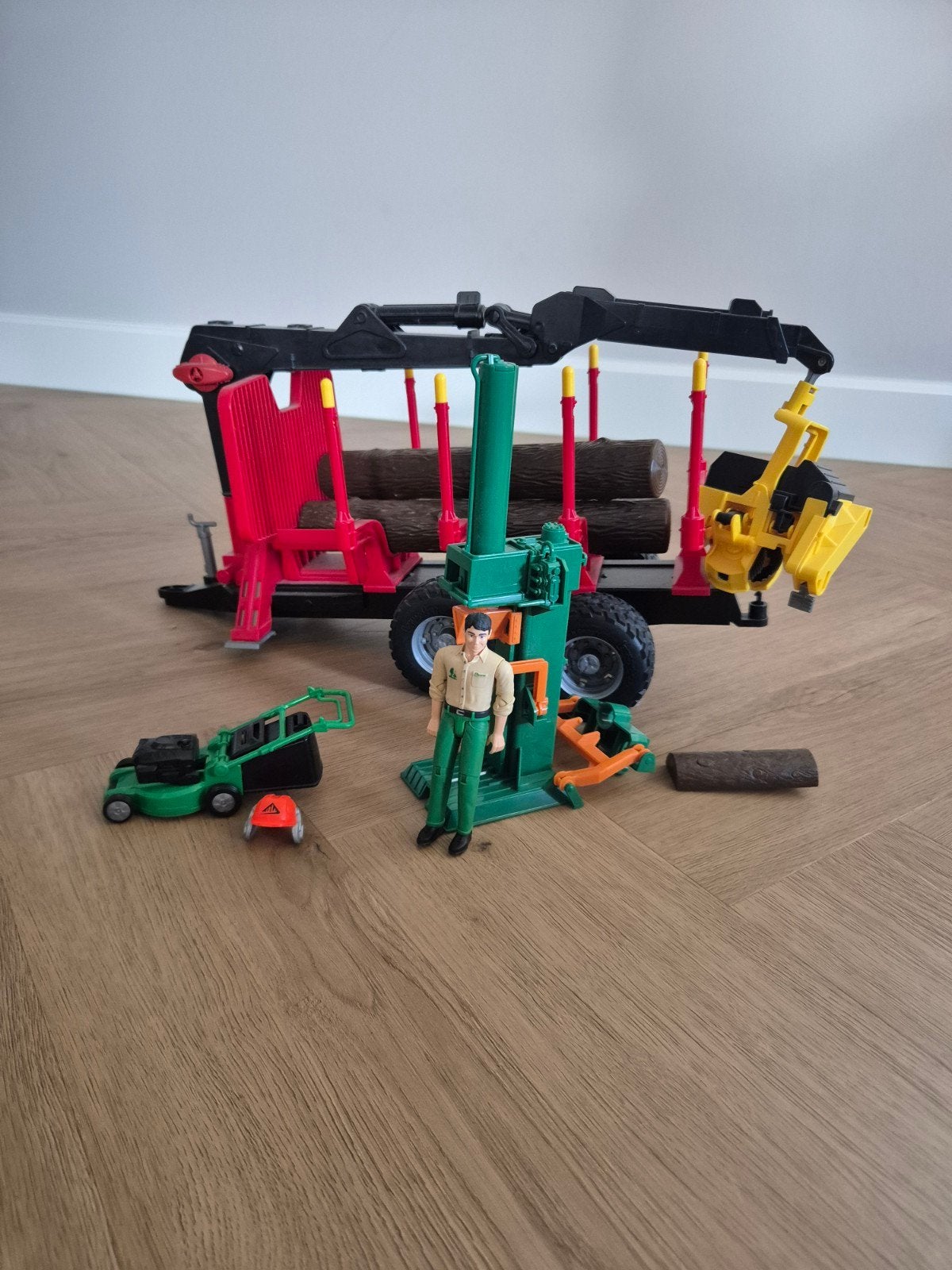 Bruder Houttransport Set met Houthakker en Accessoires, Ophalen of Verzenden, Zo goed als nieuw