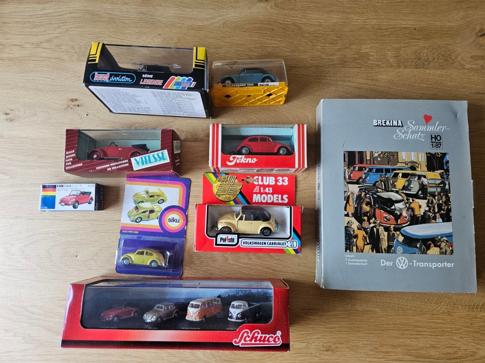 Verzameling Volkswagen Kever en Busjes Modelauto's, Overige merken, Gebruikt, Auto, 1:32 tot 1:50