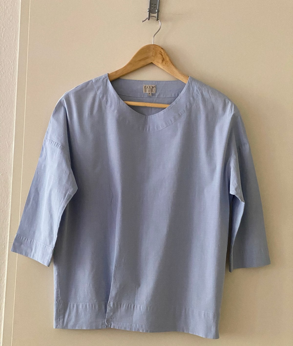 Pauw Amsterdam Lichtblauwe Blouse Maat 1 (S), Ophalen of Verzenden, Zo goed als nieuw, Maat 36 (S), Blauw