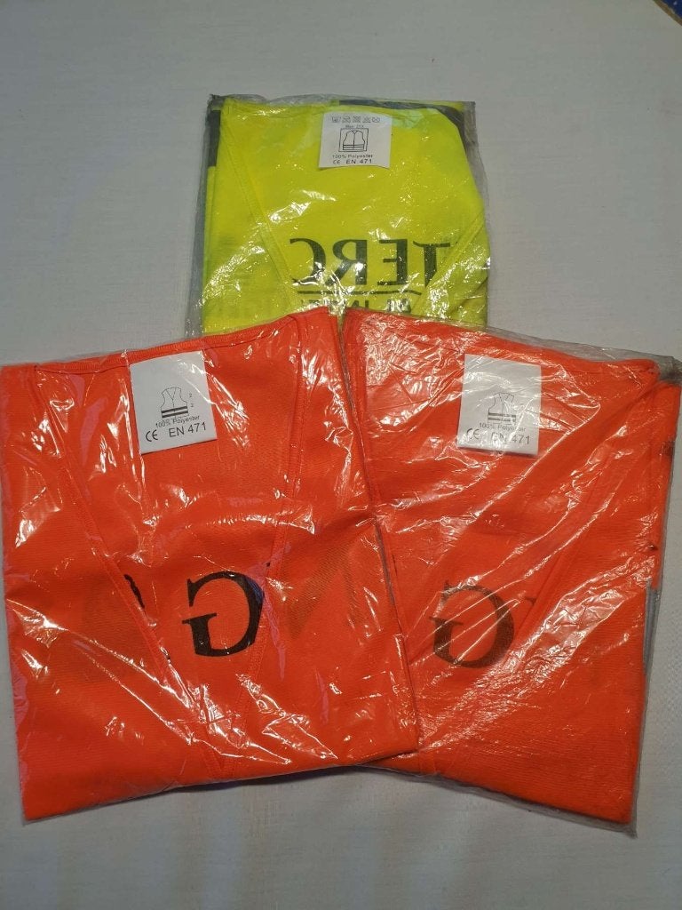 3x fluohesje fluovest reflecterend 100% polyester E 471, Ophalen, Nieuw, Bovenkleding