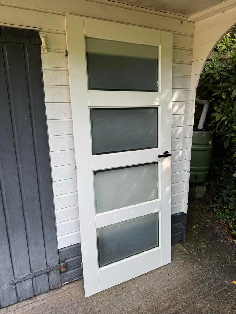 Binnendeur met glaspanelen - 852 x 2012 mm, Doe-het-zelf en Verbouw, Deuren en Horren, Ophalen, Gebruikt, 80 tot 100 cm, Binnendeur