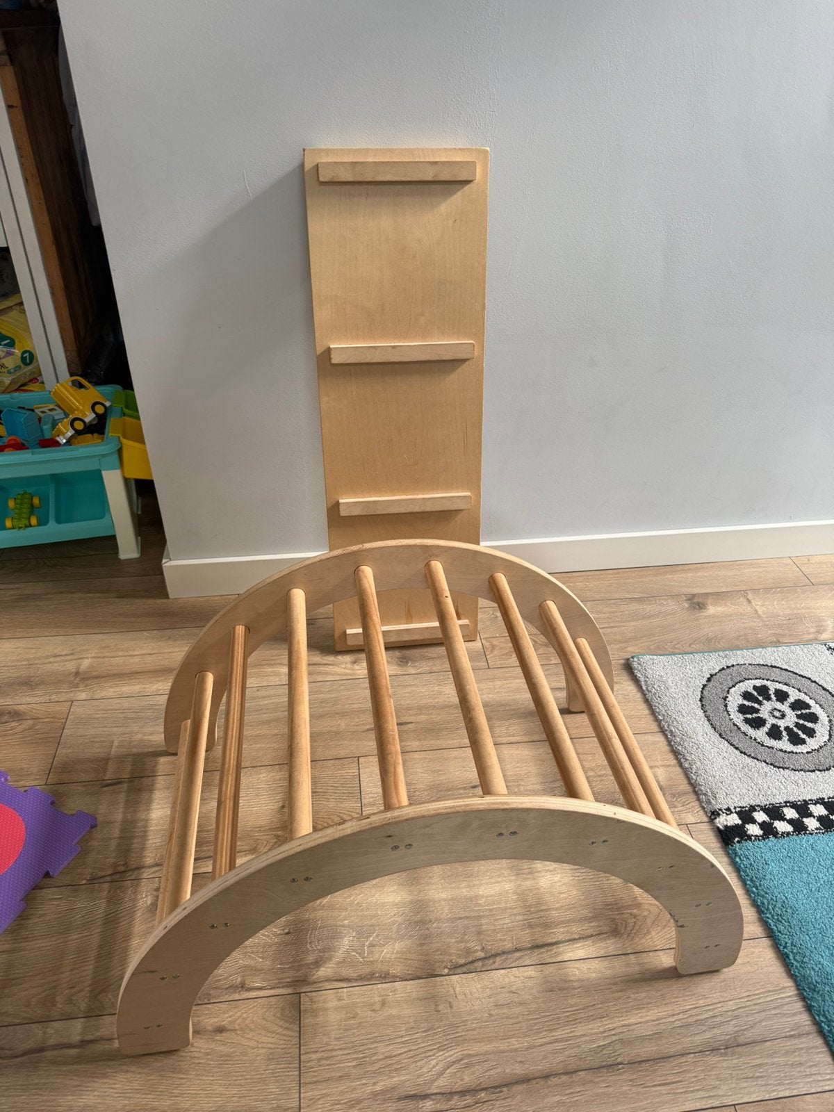 Houten klim- en speelset voor kinderen te koop, Kinderen en Baby's, Speelgoed | Houten speelgoed, Zo goed als nieuw, Ophalen