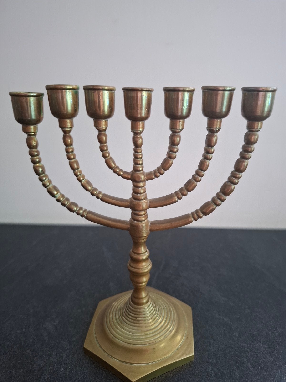 Klassieke bronzen menora - 24 cm hoog, Ophalen of Verzenden, Koper of Brons