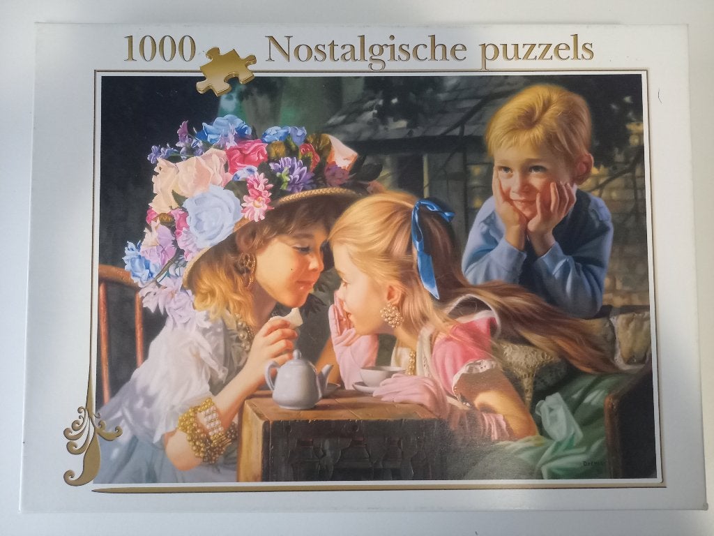 * Puzzel Nostalgische puzzels Geheimpje 1000 st *, Ophalen of Verzenden, 500 t/m 1500 stukjes, Gebruikt, Legpuzzel