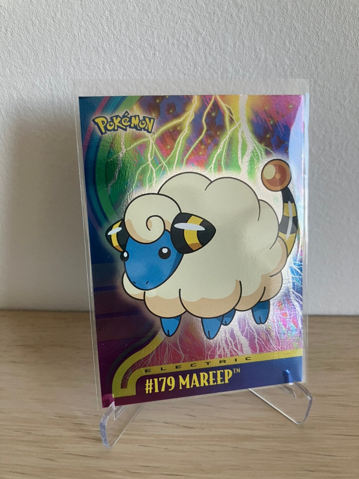 Topps Johto 2001 - Mareep #179 holo [blauw logo], Hobby en Vrije tijd, Ophalen of Verzenden, Gebruikt, Losse kaart, Foil