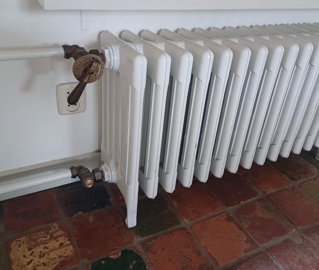 Klassieke gietijzeren radiator, wit, 172 cm breed, Ophalen, 30 tot 80 cm, Gebruikt, Radiator