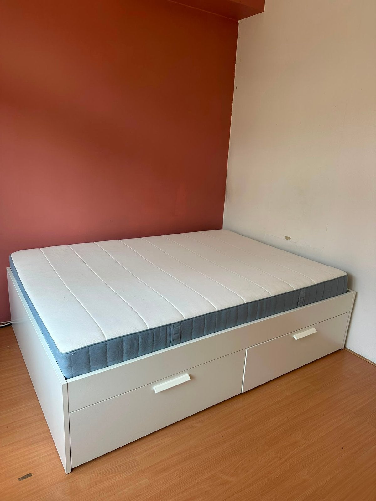 Ikea bed Brimnes goede staat, Ophalen, Wit, Tweepersoons, 140 cm