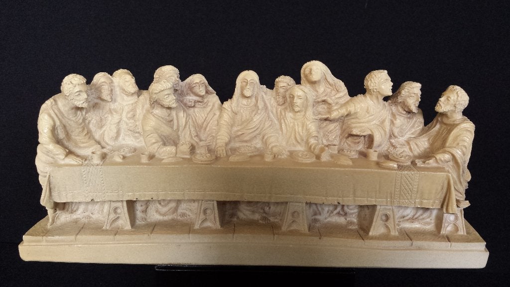 Beeldje LAATSTE AVONDMAAL <> Jezus met 12 Apostelen 20½x9cm, Ophalen of Verzenden