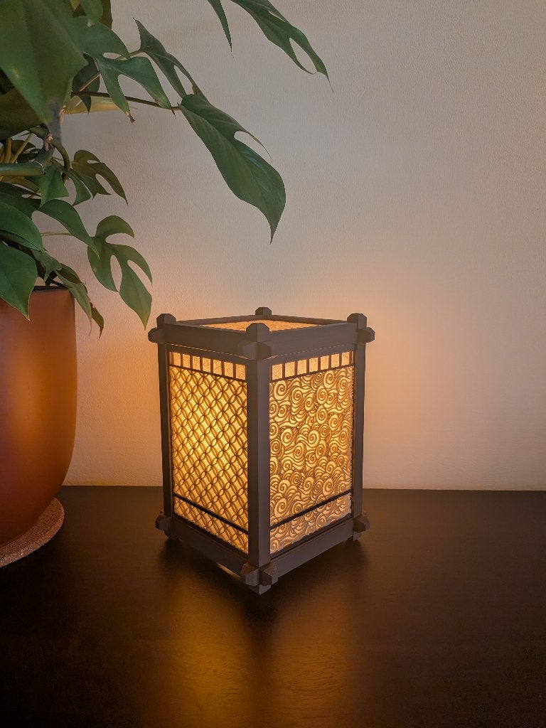 Japanse tafellamp, Overige merken, 25 cm, Met schakelaar, Bruin