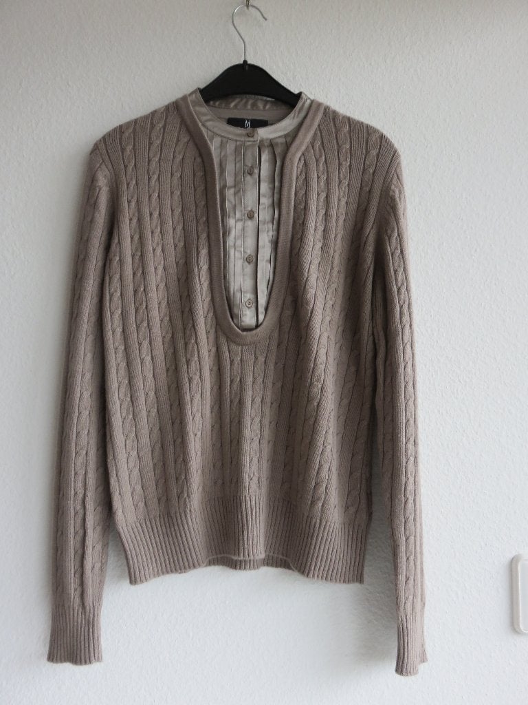 Mart Visser luxe beige trui 2in1 look met zijde en angora M, Kleding | Dames, Truien en Vesten, Maat 38/40 (M), Mart Visser, Beige