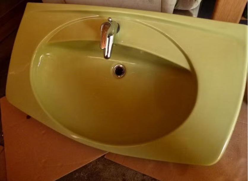 vintage wastafel lavabo xl 70er jaren, Doe-het-zelf en Verbouw, Sanitair, Ophalen, Zo goed als nieuw, Steen, Wastafel