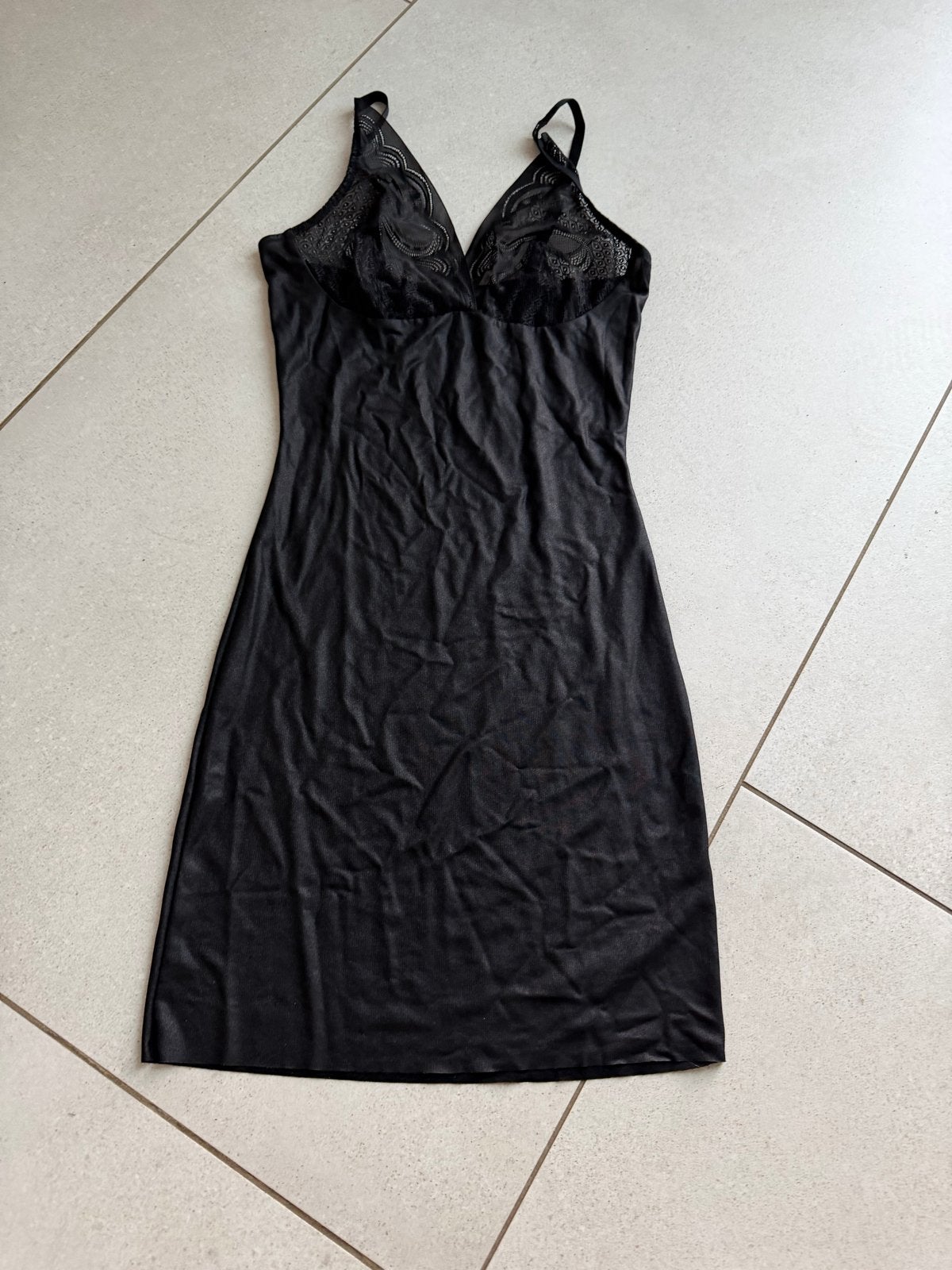 Maidenform Zwart Nachthemd met Kant - Maat M, Ophalen of Verzenden, Zwart, Nachtkleding