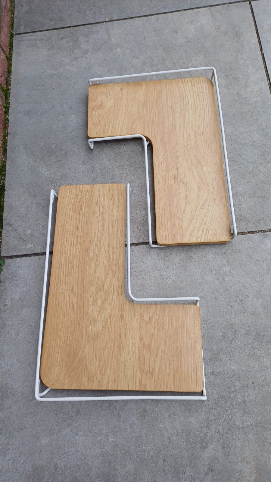 Kruidenrek, wandplank, hoekplank hout met stalen frame wit, Overige typen, Nieuw, Ophalen of Verzenden, Wit