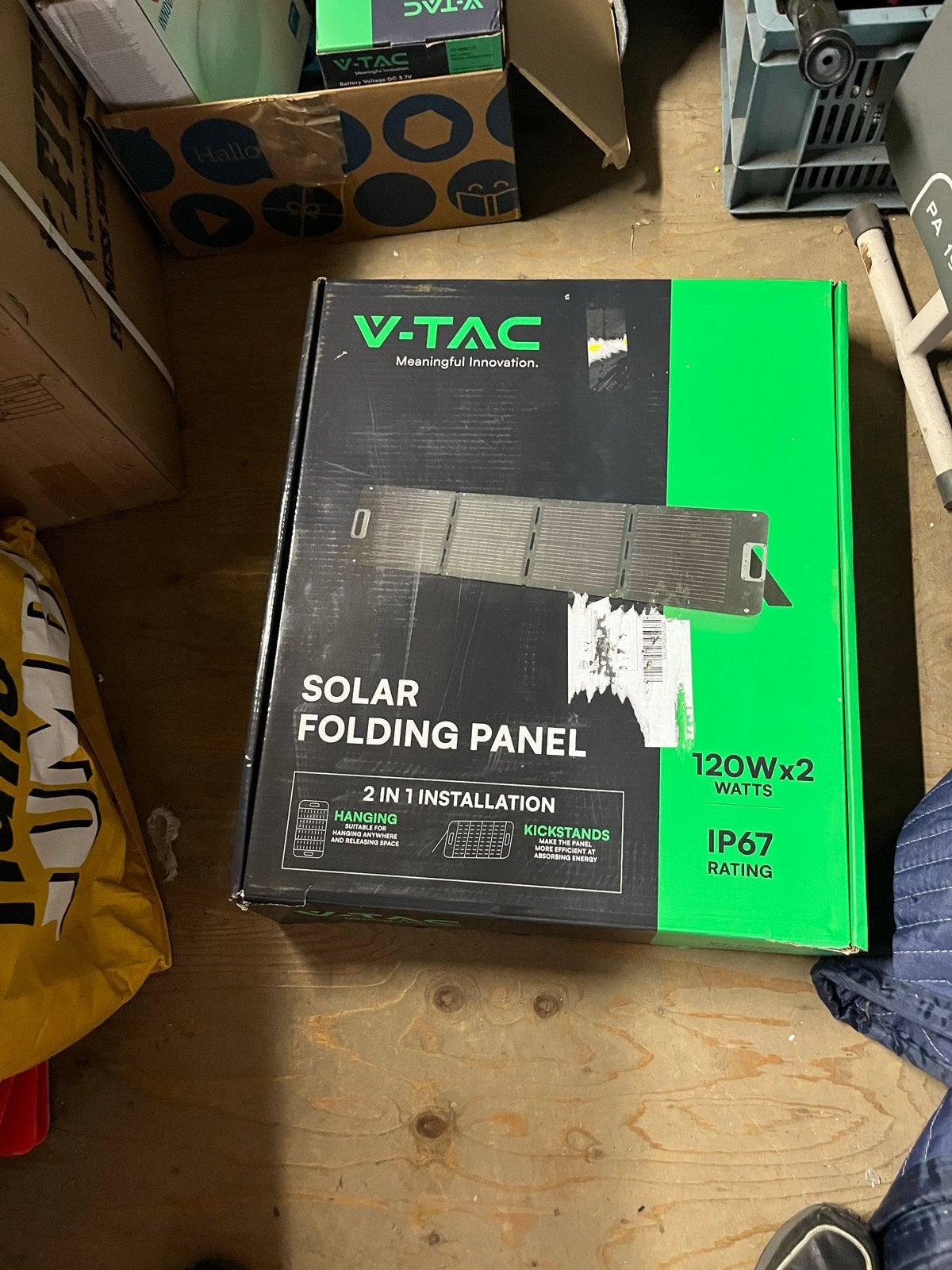 V-TAC Opvouwbaar Zonnepaneel 120W x 2 (240W totaal), Ophalen, Nieuw