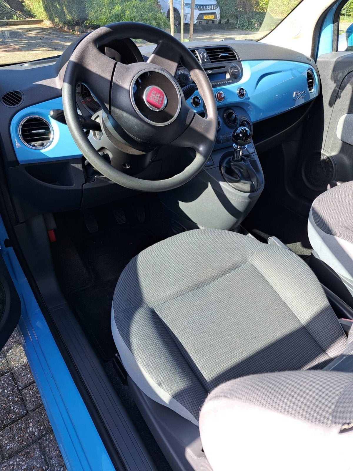Te koop Fiat 500, Stof, Zwart, Blauw, Handgeschakeld