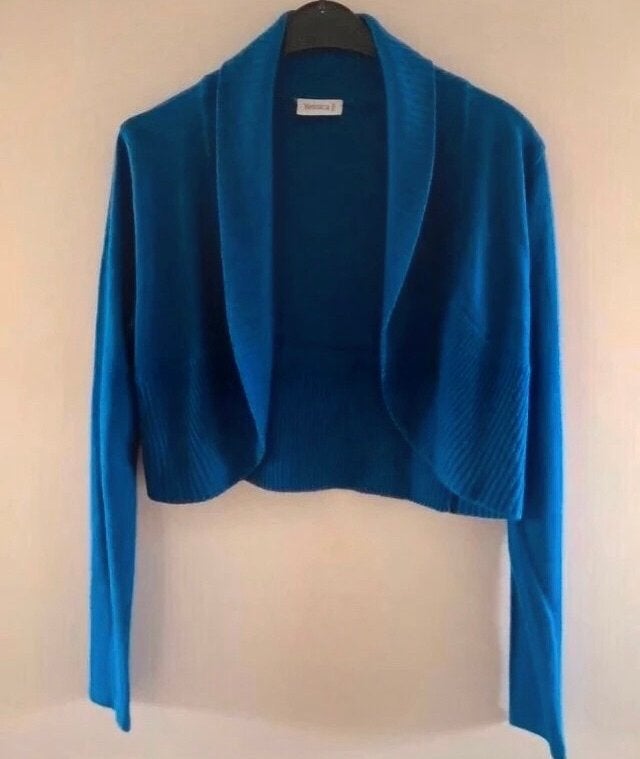 Jessica bolero. maat M, Kleding | Dames, Ophalen of Verzenden, Zo goed als nieuw, Maat 38/40 (M), Blauw