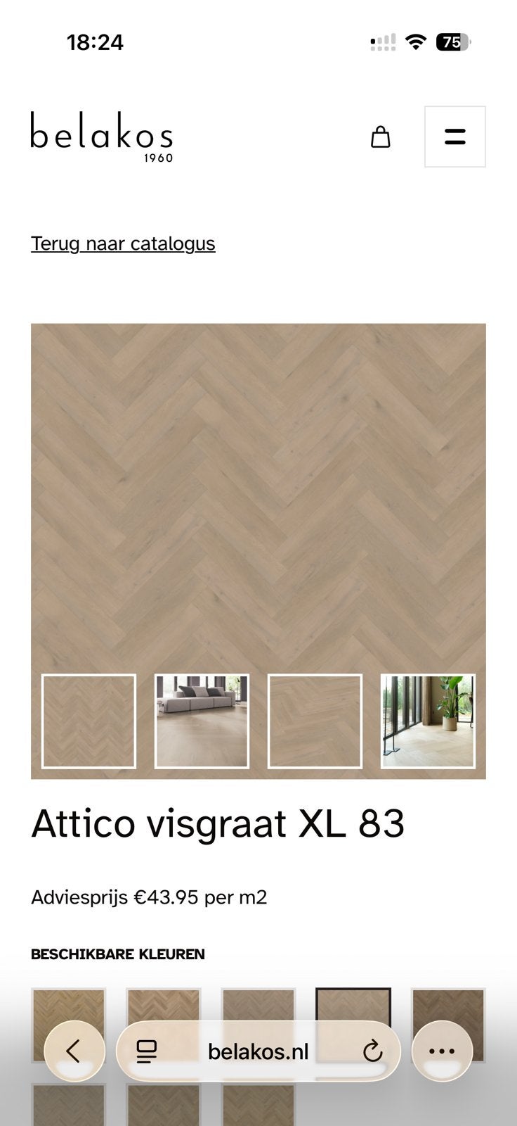 Belakos visgraat pvc vloer partij 100m2, Ophalen of Verzenden, Zo goed als nieuw, 75 m² of meer, Overige typen