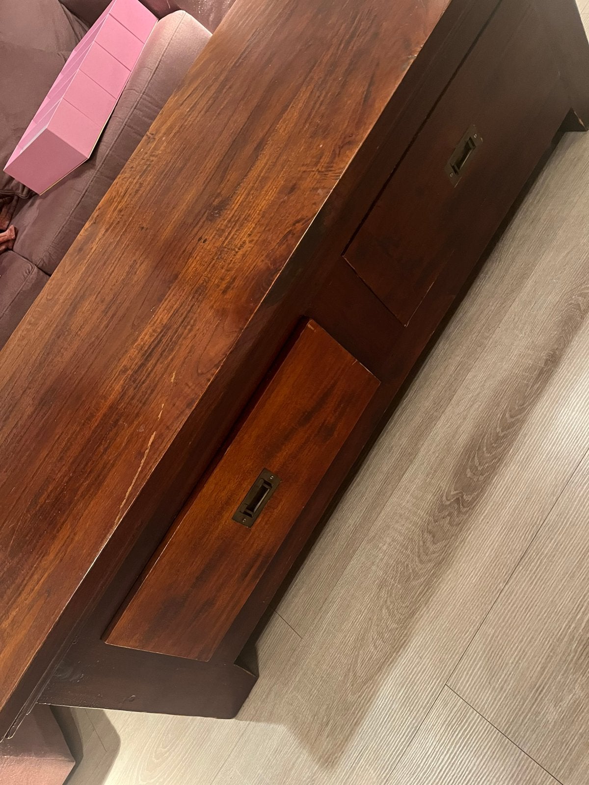 Bijzettafel, Gebruikt, 75 cm of meer, Rechthoekig, Hout