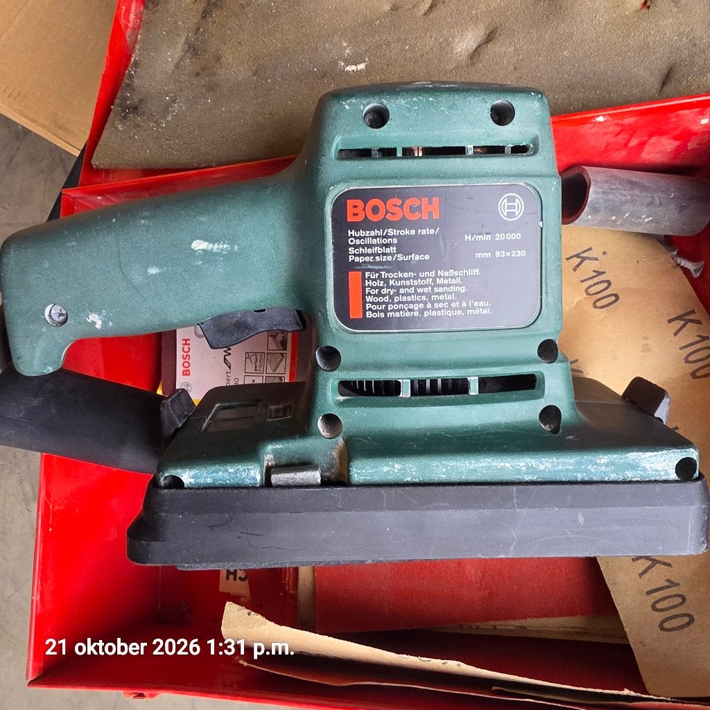 Bosch Schuurmachine, Doe-het-zelf en Verbouw, Ophalen of Verzenden, Gebruikt, Minder dan 600 watt, Vlakschuurmachine