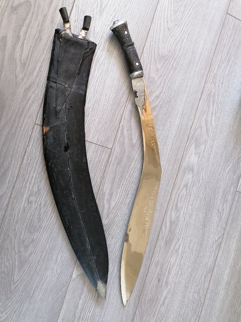 Gigantische XXL Nepalese Gurkha Kukri (70 cm) – Vintage, Ophalen, Landmacht, Overige gebieden, Zwaard of Sabel