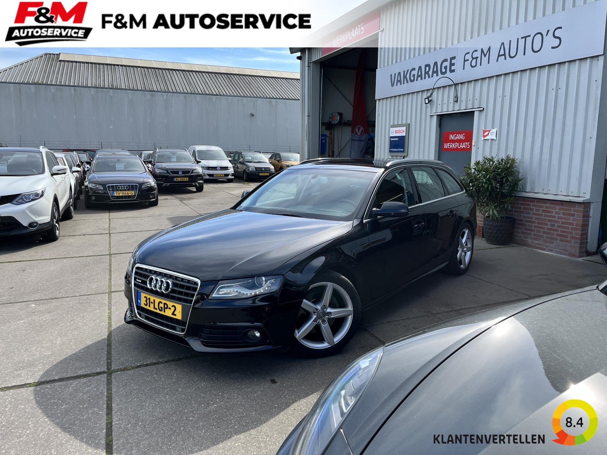 Audi A4 Avant 2.0 TFSI quattro Pro Line Clima, cruise, camer, Stof, Gebruikt, Zwart, 4 cilinders
