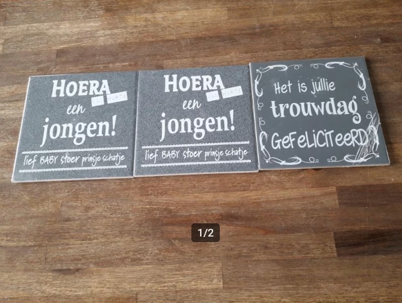 Tegels met tekst om als cadeau te geven, Tegeltje, Ophalen of Verzenden, Nieuw, Met afbeelding