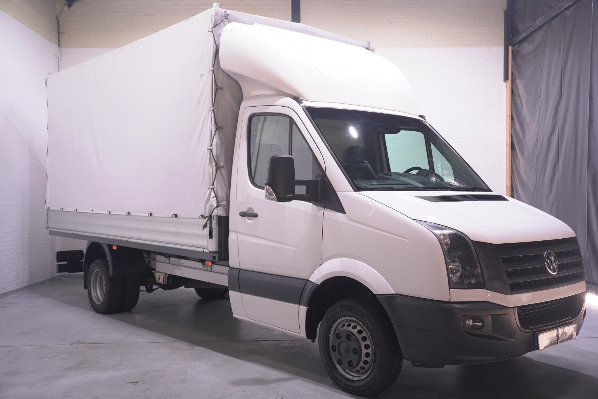 Volkswagen Crafter 2.0 TDI 163 pk Pick Up met Huif / Open La, Auto's, Euro 5, Gebruikt, Zwart, 4 cilinders