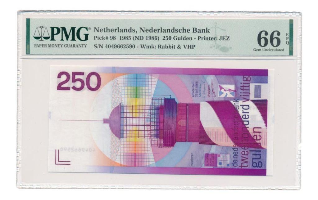 Nederland 250 Gulden 1986 Vuurtoren PMG66 EPQ