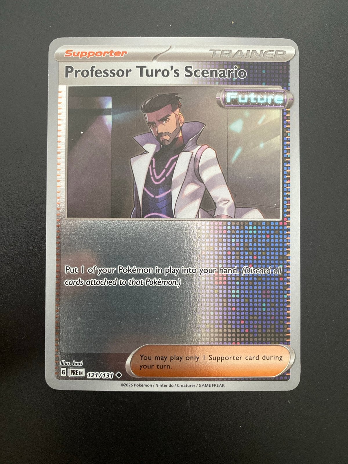 Professor Turo's Scenario 121/131 Holo Prismatic Evolutions, Ophalen of Verzenden, Zo goed als nieuw, Losse kaart, Foil